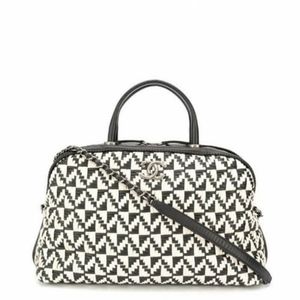 FULL SET CHANEL Woven Bowling Bag Large Calfskin